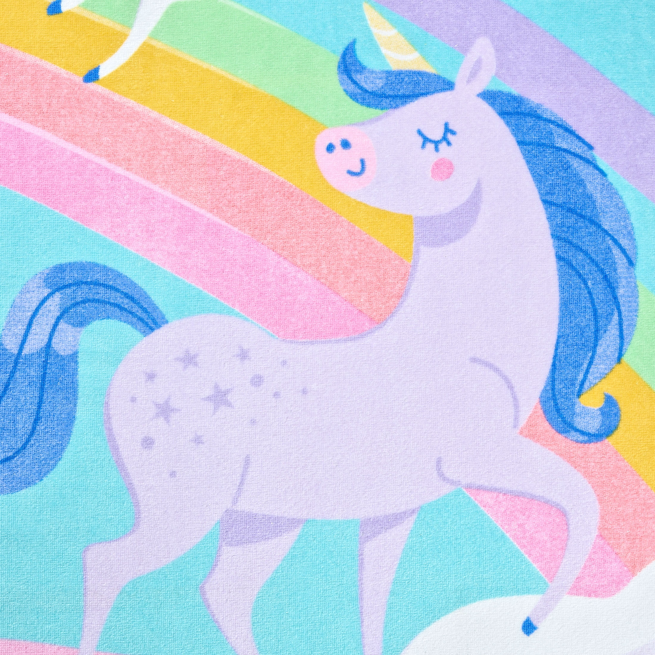 Mainstays Cotton Blend Multi-color Unicorn & Rainbow Beach Towel, 28" x 60"