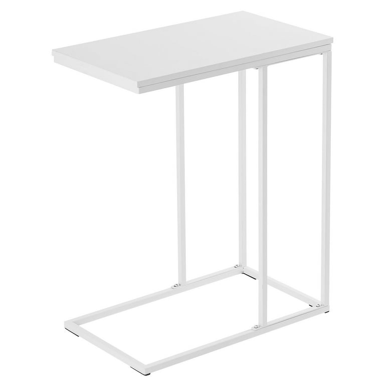 Ktaxon C Shaped End Table Side Table Living Room C Table for Sofa Couch Table Snack Side Table for Bedroom White