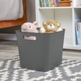 thumbnail image 6 of (6 pack) Mainstays Cube Bin, Open Plastic Storage Containers, Versatile Stylish Organizers with Handles, Gray Flannel, 6 of 8
