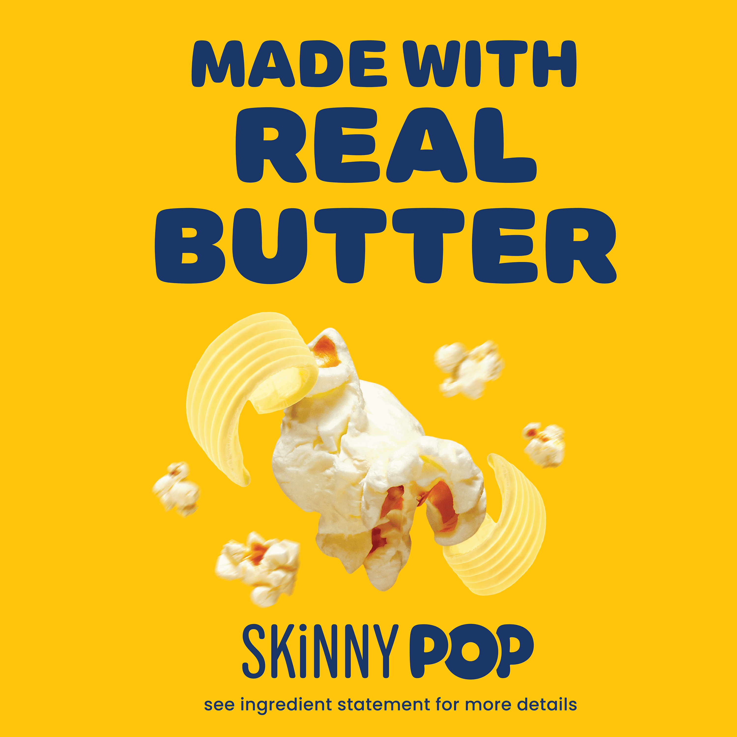SKINNYPOP Butter Microwave Popcorn Snack, 2.8 oz Bag (6 Count)