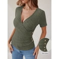 thumbnail image 5 of ANRABESS Womens Tops Short Sleeve V Neck Sexy Ribbed Knit Slim Fit Lightweight Sweater 2026 Summer Dressy Casual T-Shirts Small, 5 of 7