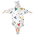 thumbnail image 2 of FORMRS Wearable Blanket Hoodie with Sleeves for Kids Cozy Flannel Sweatshirt, Colorful Geometric, 2 of 7