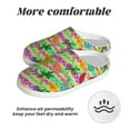 thumbnail image 6 of Daiia Multicolored Tropical Print Women’s Fuzzy Slippers Memory Foam Lightweight House Shoes Cozy Loafer Flannel House Shoes-46/47, 6 of 7