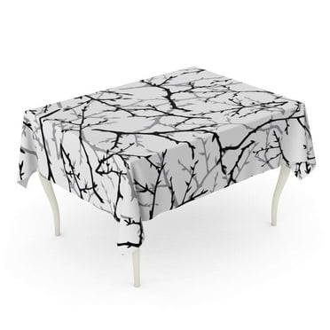 SIDONKU Branch Black and White Branches Pattern Tree Winter Abstract Tablecloth Table Desk Cover Home Party Decor 60x120 inch