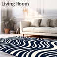 thumbnail image 2 of ODIKA 2'x3' Machine Washable Non-Slip Area Rug, Abstract Wave Design with Flowing Contemporary Lines High Traffic Rug, Blue, 476938, 2 of 7
