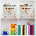 thumbnail image 6 of Yayeee Canvas Storage Basket with Handles for Shelves Fabric Bins Closet Organizer, White Seahorse, 6 of 8