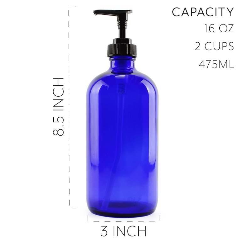 Cornucopia Brands- 16oz Glass Bottles With Black Pumps, Caps And