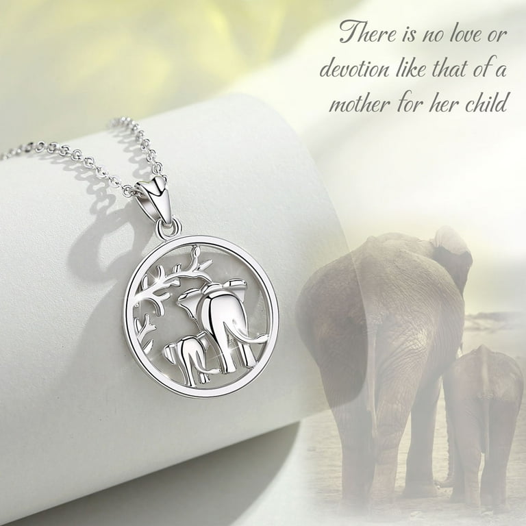 AEONSLOVE Sterling Silver Elephant Necklace Good Luck Elephant Gifts for  Women - 18 Inch Chain