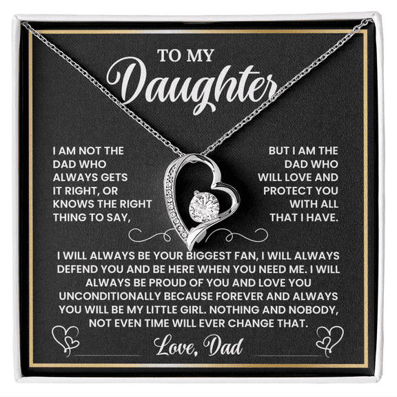 To My Daughter Necklace (I Will Always Be Your Biggest Fan) Forever Love Necklace Standard Box