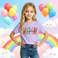 thumbnail image 2 of Girls Youth Graphic Tees With Prints Casual Shirts For Children Stylish Top Back To School Age 2-13, 2 of 4