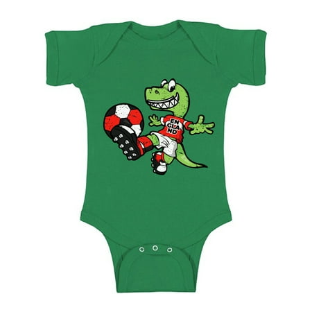 

Awkward Styles England Short Sleeve Baby Bodysuit Dinosaur Soccer Baby Bodysuit