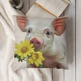 thumbnail image 3 of Square Decorative Throw Pillow Case Cushion Cover Cute Pink Pet Miniature Pig, 3 of 5