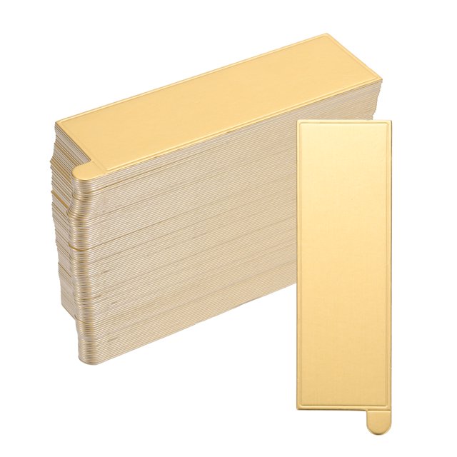 Uxcell 200pcs Mini Cake Boards, Mousse Cake Cardboards Rectangle for Cupcake Base(Gold)
