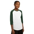 thumbnail image 4 of Sport-Tek Baseball Jersey (YST205) White/Forest Green, M, 4 of 6