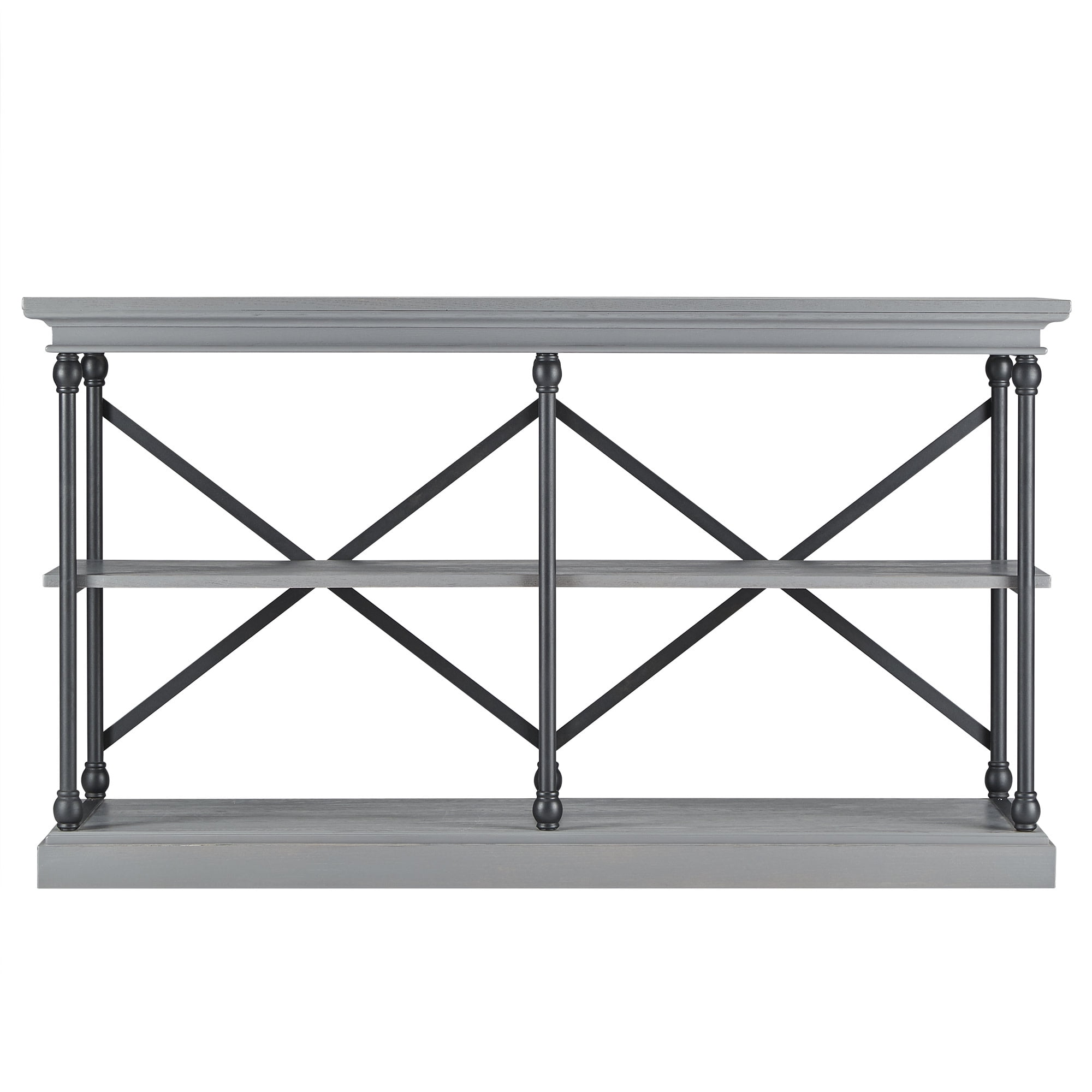 Weston Home Cabana Wood and Metal Console Table, Gray