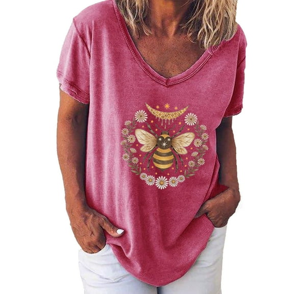 Ichuanyi Womens Tops, Summer Fashion Women Printed O-Neck T-Shirt Short Sleeve Casual Tee Tops Blouse