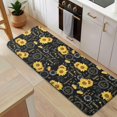 thumbnail image 5 of Black Sunflower Word Pattern Kitchen Rug Mat,Kitchen Runner Rugs Non Skid Washable,Decorative Kitchen Floor Mats for Kitchen,Sink,Laundry,17"x47.2", 5 of 7