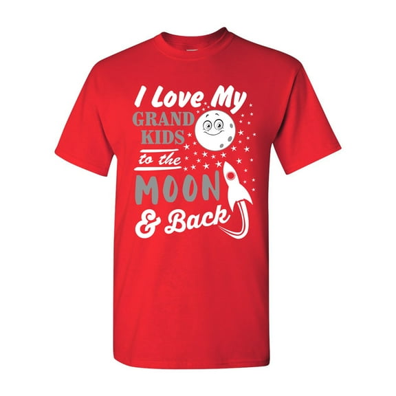 I Love My Grand Kids To The Moon And Back Funny Humor DT Adult T-Shirt Tee
