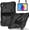 Black+Black, variant on REQO Compatible with iPad 12th (A19) 2026/11th (A16) 2025 11inch Tablet Case,Military Grade Heavy Duty Shockproof Protective Silicone Cover W Shoulder Strap+360° Rotating Stand