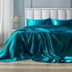 thumbnail image 2 of Juego de sábanas Bedsure de satén tamaño king, color verde azulado, 4 piezas, 2 of 9