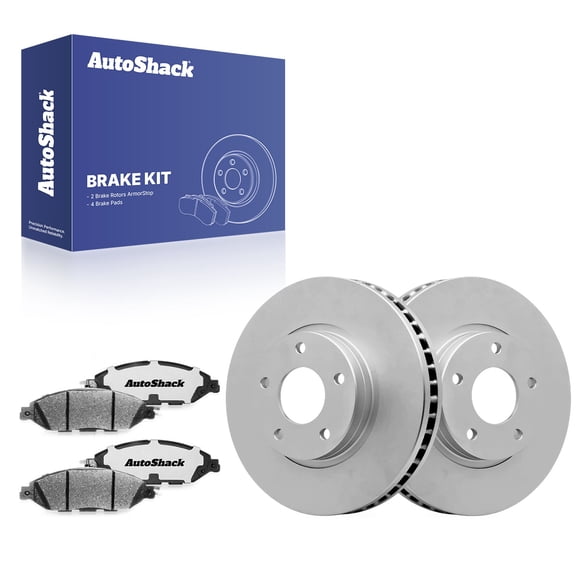AutoShack Front Vented Coated Brake Rotors   Ceramic Pads 6-PC Brake Kit Replacement for 2016 Nissan Pathfinder ArmorStop 11.41" (289.8 mm)