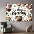 thumbnail image 5 of Coffee Baby Shower Backdrop A Baby is Brewing Coffee Photography Background Watercolor Milk Bottle Coffee Beans Donuts Newborn Baby Shower Party Decorations Holiday Colorful Firework Banner, 5 of 6