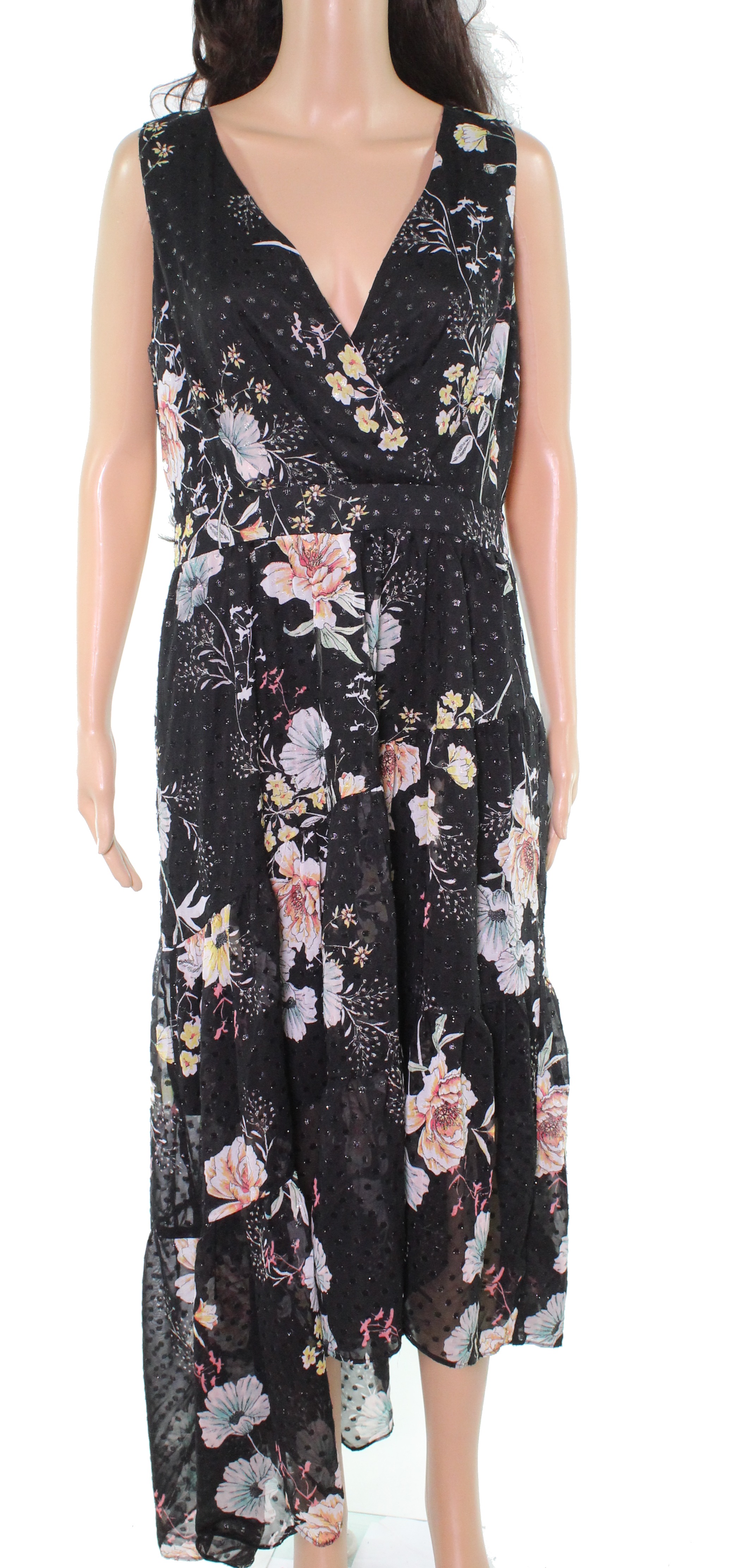 INC Dresses - Womens Dress Sheath Floral Print V-neck Dotted 14 ...