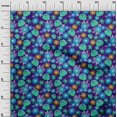 thumbnail image 3 of oneOone Polyester Spandex Blue Fabric Abstract Retro Floral Sewing Craft Projects Fabric Prints By Yard 56 Inch Wide, 3 of 4