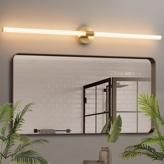 Deyidn 48.9 inch Gold Modern Wall Sconce, Dimmable LED Light Bar for Mirror, Dresser, or Vanity