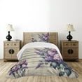 thumbnail image 3 of Ambesonne Lavender Quilted Bedspread Set 2 Pcs, Nostalgia Farm Leafy Bloom, Twin Size, Pale Khaki Quartz Mauve, 3 of 4