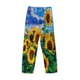 thumbnail image 3 of Vsdgher Landscape With Sunflowers Print Mens Pajama Pants Sleep & Lounge Pants, PJ Bottoms With elastic waistb and Pockets, 3 of 5