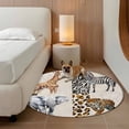 thumbnail image 3 of Modern Animals Large Round Rug 8 FT, Non Slip Living Room Area Carpet, Vintage Giraffe Zebra Elephant Leopard Washable Soft Circle Rug Non-Shedding Floor Carpet for Bedroom Office Dining Room, 3 of 9