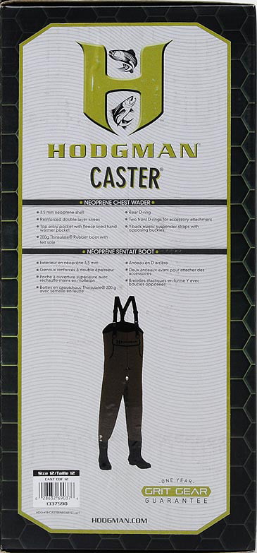(Size 8, Brown) Hodgman Caster Neoprene Felt Boot-Foot Chest Wader
