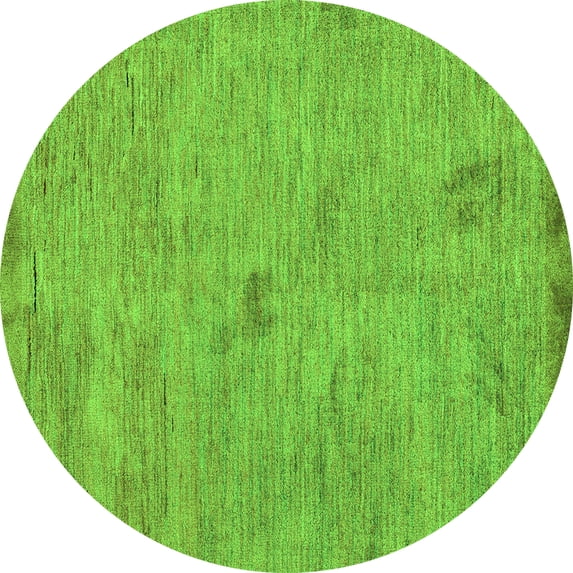 Ahgly Company Indoor Round Abstract Green Modern Area Rugs, 4' Round