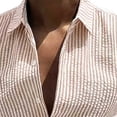 thumbnail image 4 of JTSRKL Mens Striped Sleeveless Shirts Stand Collar Button Up Casual Vest Solid Vintage Lightweight Breathable Summer Layering Tank Tops Khaki M, 4 of 5