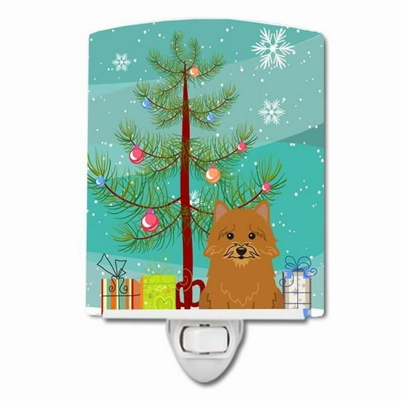 Caroline's Treasures BB4145CNL Merry Christmas Tree Norwich Terrier Ceramic Night Light, 6x4x3", multicolor