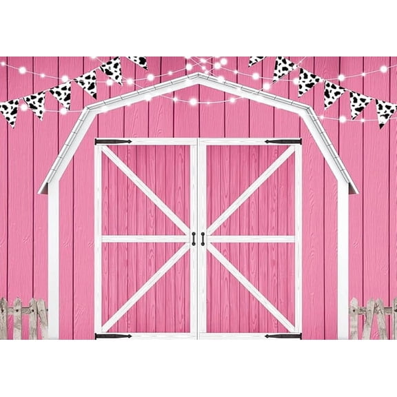 Pink Barn Door Pretty Backdrop Wooden Barn Door Farmhouse Photography Rustic Farm Backdrop Country Scene Farm Party Decoration Photo Props for Party