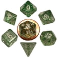 thumbnail image 2 of Metallic Dice Games LIC4205 7 Count Mini Dice Poly Set Ethereal Green with White Numbers, 10 mm, 2 of 2