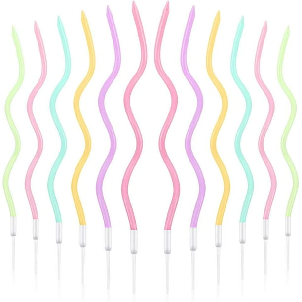 Velas de Cumpleaños en Espiral ShuxiuWang 4 Paquetes de 6 Piezas Coloridas