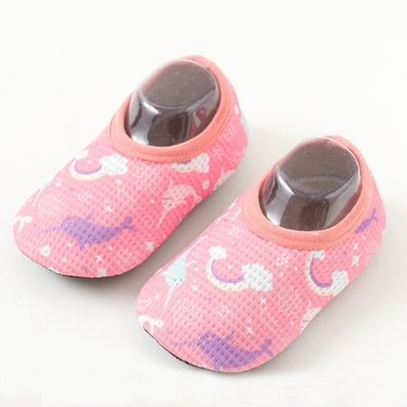 

〖Roliyen〗Toddler Shoes Soles Slip With Fleece Thick Shoes Non Cartoon Sole First Soft Children Socks Prewalker Babies Walkers Baby Shoes