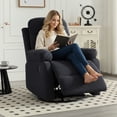 thumbnail image 6 of GAOHAPY Rocking Recliner Chair,Modern Swivel Glider Recliner Chair,Corduroy Fabric Upholstery Recliner,Manual Reclining Sofa Chair for Living Room,Office,Apartment,Dark Grey, 6 of 8