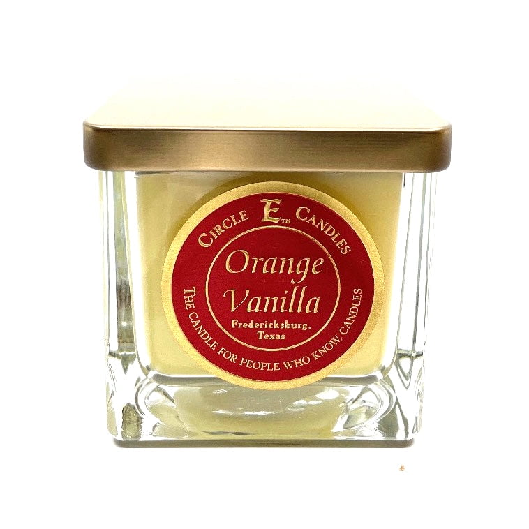 Circle E Candles, Orange Vanilla Scent, Small Size Jar Candle, 8oz, 1 Wick
