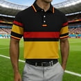 thumbnail image 2 of Soccer Cup 2026 Polo Shirt for Men, Short Sleeve Button Collar Deutschland Jersey Tee with German Flag Print - Breathable Summer Fan Top for Match Day & Casual Wear Ginger M, 2 of 5