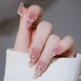 thumbnail image 2 of DESIGNICE 29Pcs Fake Nails Uv Coating Protection Nails Press Ons,High Fit Comfortable Wear Press on Nails for Women,Style8,Pink, 2 of 2