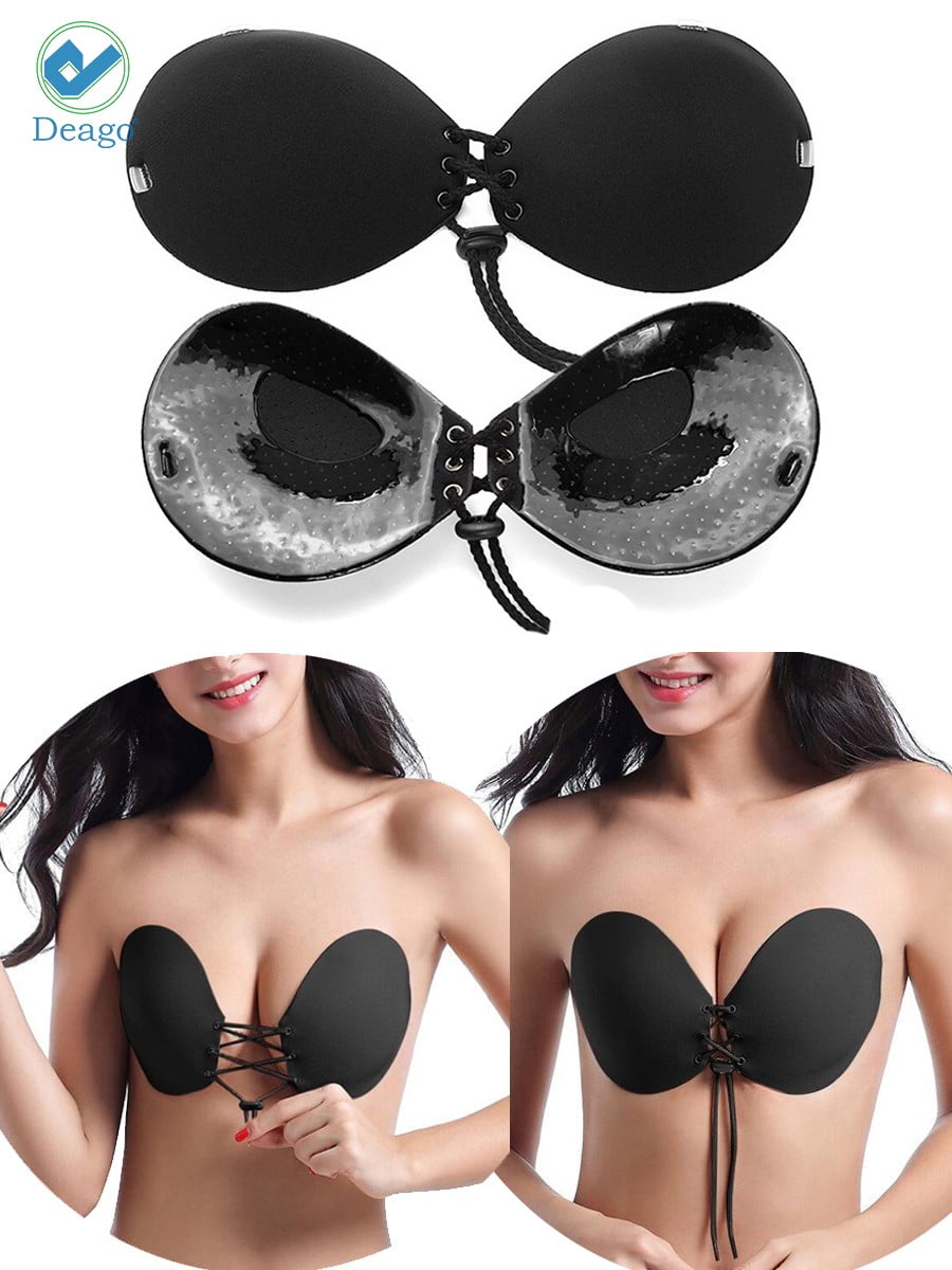 Deago Backless Self Adhesive Bra Strapless Padded Invisible Push Up Bra