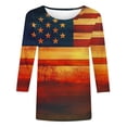thumbnail image 4 of Axiiglly Patriotic Shirts for Women 3/4 Sleeve USA Starts and Stripes Fashion Graphic T Shirts for 4th of July, S-5XL, 4 of 5