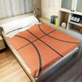 thumbnail image 4 of Sports Fleece Blanket 50" x 60" Basketball Texture Lightweight Fuzzy Cozy Soft Warm Throw for Man Boy Teen, Air Conditioning, 4 of 6