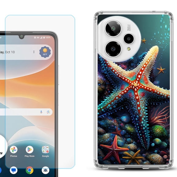 Phone Case for ATT Motivate Pro 2, with Screen Protector, by OneToughShield - Starfish