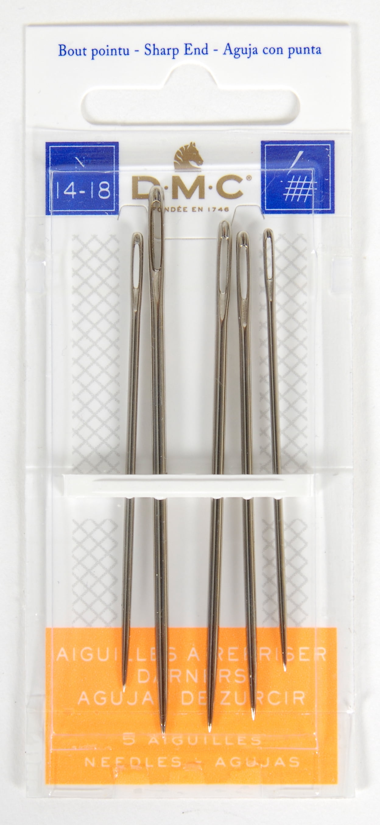 (6 pack) DMC 1769-14/18 Darners Hand Needles, 7-Pack, Size 14/18