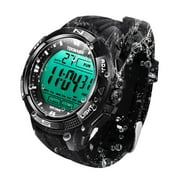 10 ATM Waterproof Watch for Diving Swimming with Stopwatch, Chronograph, Alarm, Dual Time Zone, 12/24 Hour Format Selectable